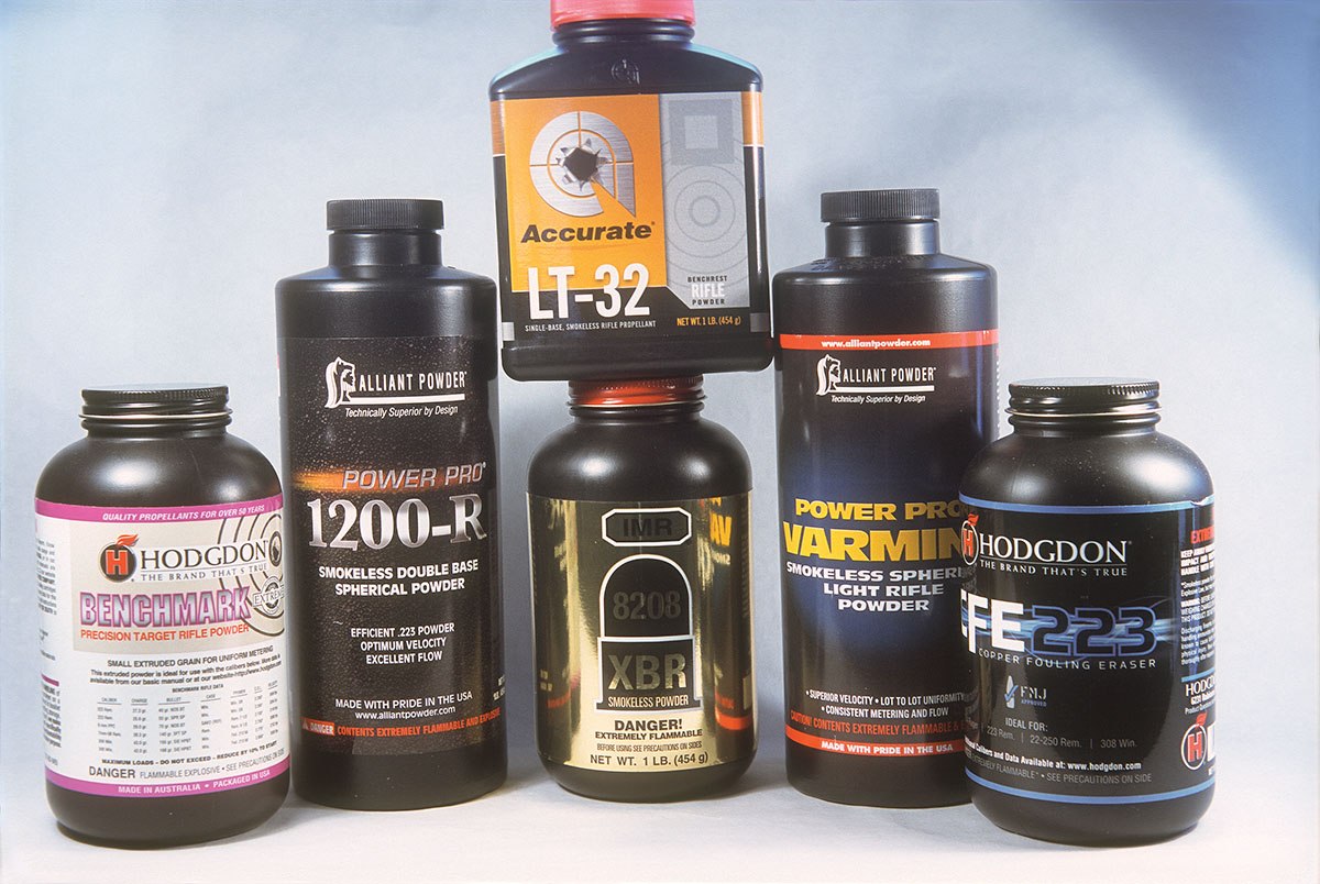 These powders were used in assessing the 222 Remington handloads.